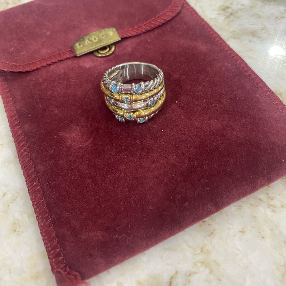 David Yurman Silver and Gold Women's Ring